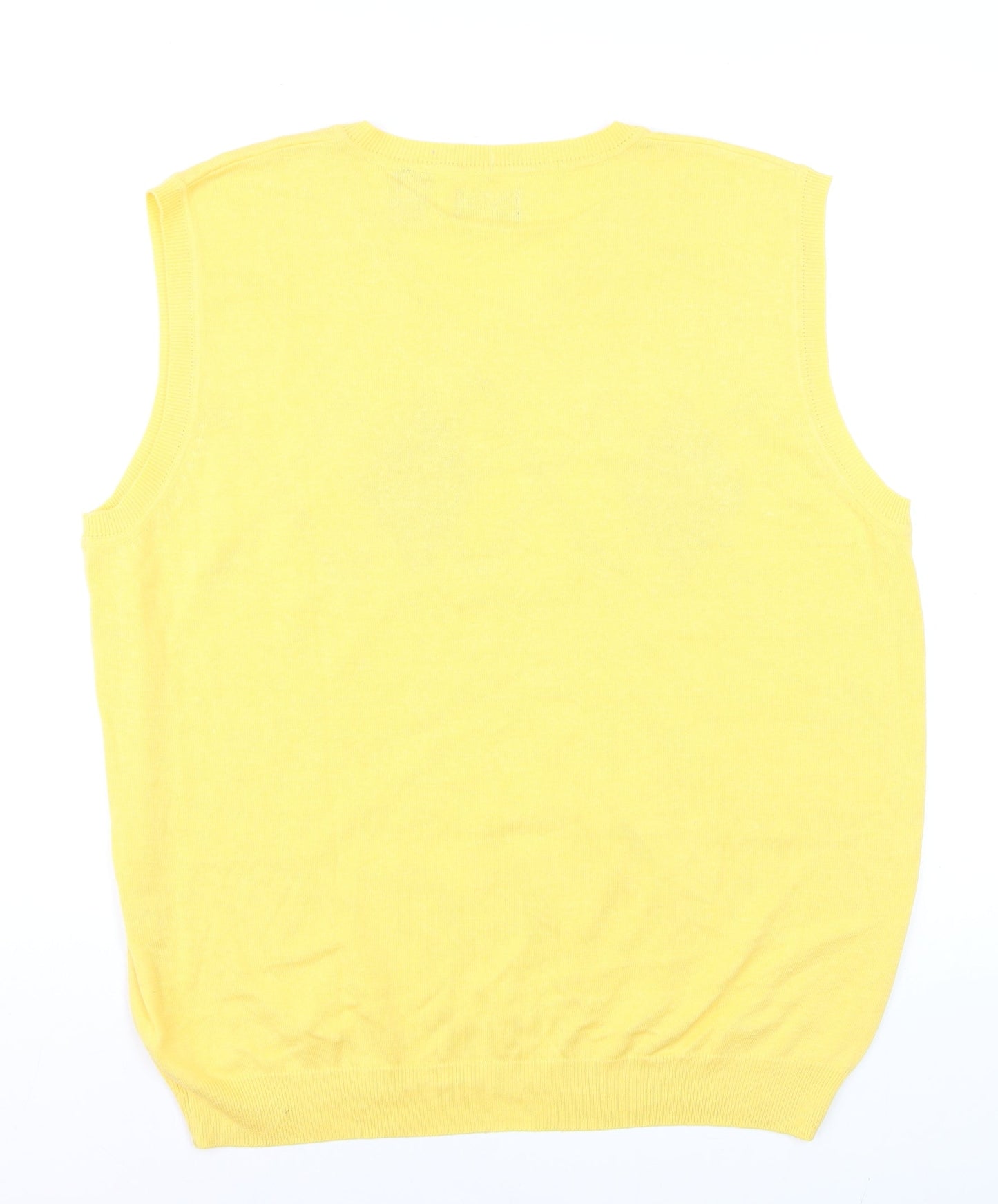 Haggar Men's Yellow Argyle Sleeveless V-Neck Knit Vest XL