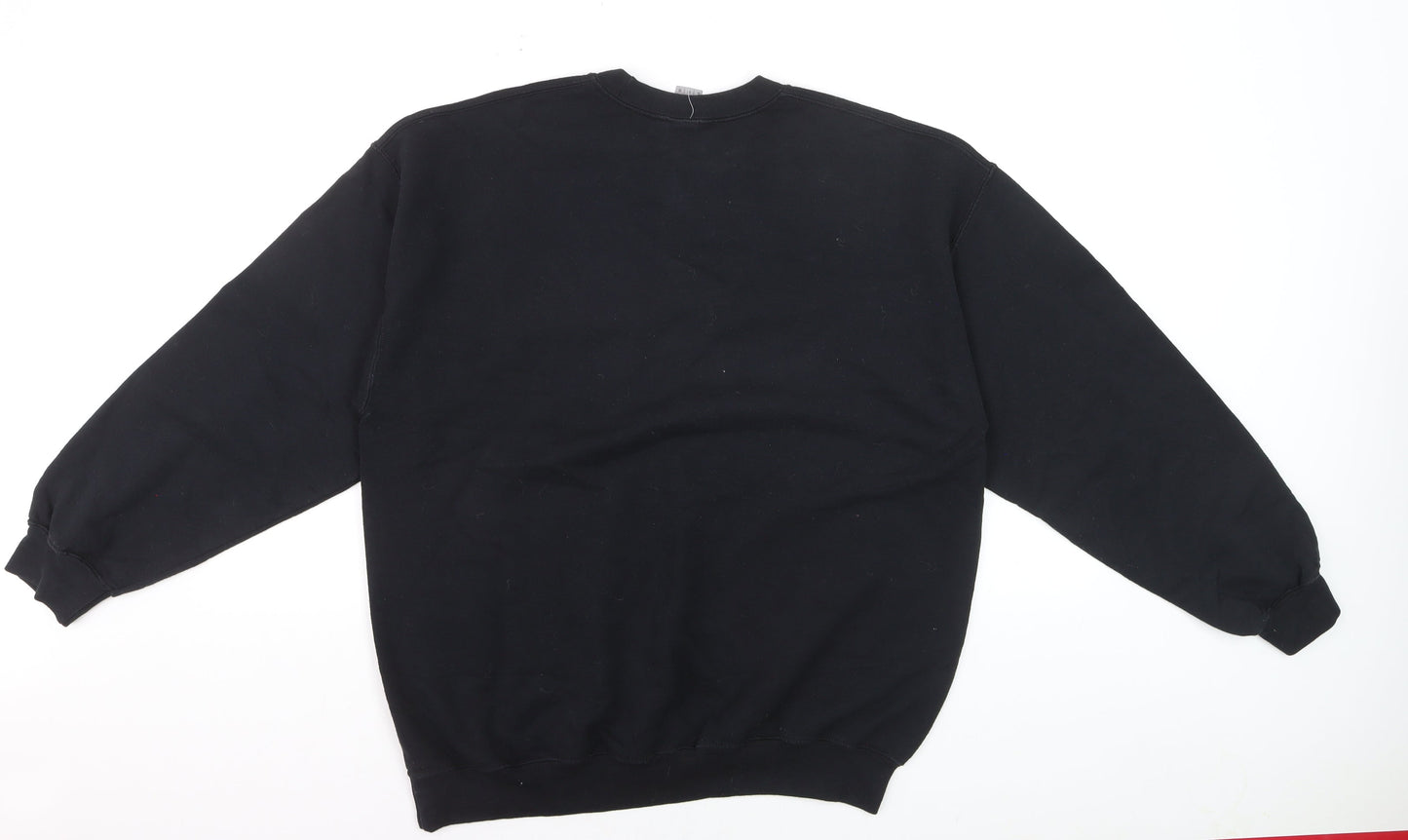 Gildan Men's Black Heavy Blend Graphic Pullover Sweatshirt L