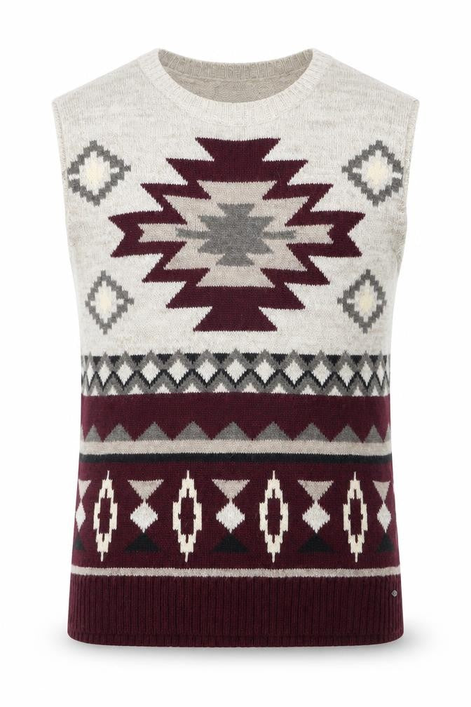 American Eagle Outfitters Men's Beige Aztec Wool Knit Vest XS