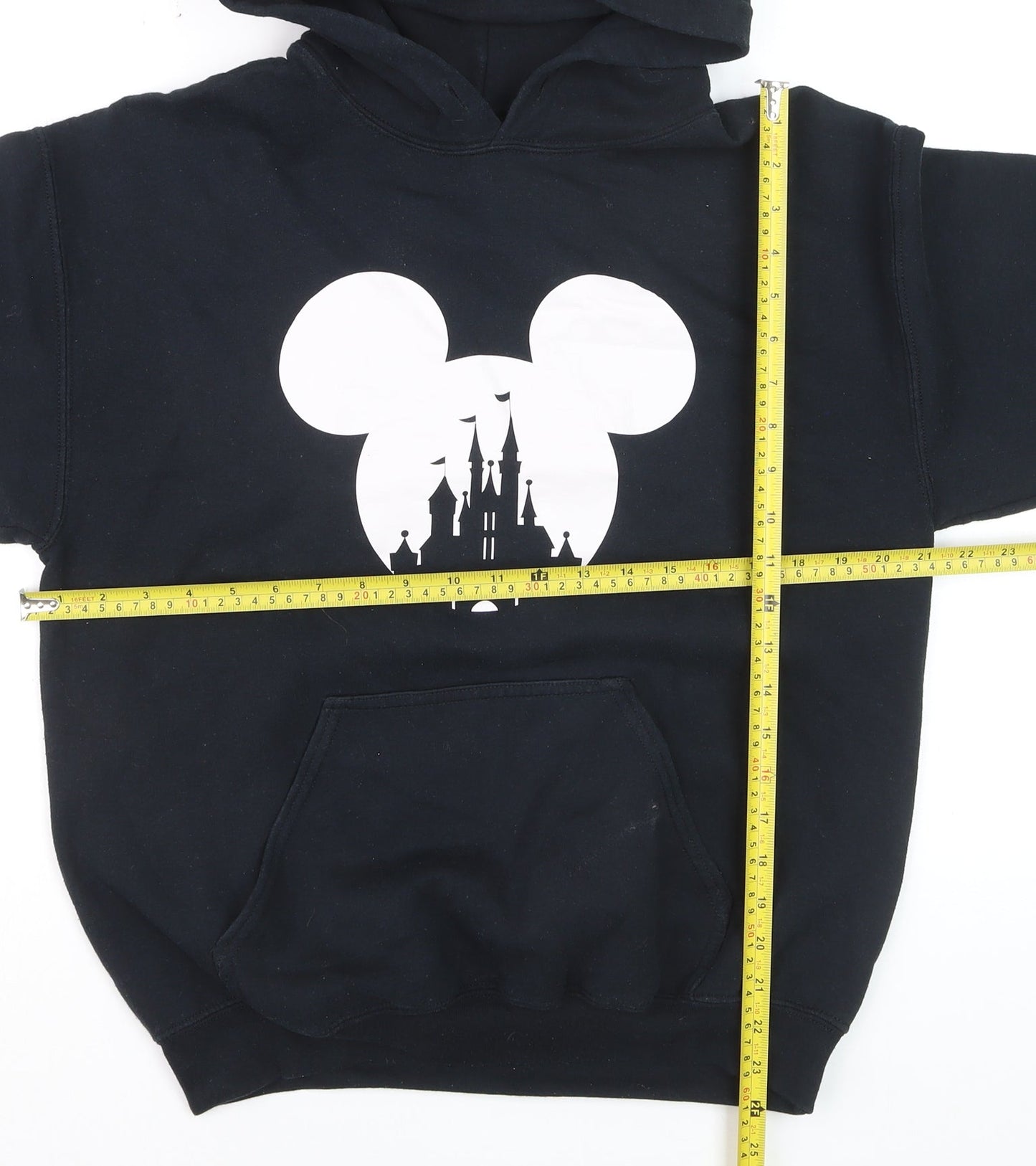 Gildan Women's Black Pullover Hoodie Medium Disney Castle Print
