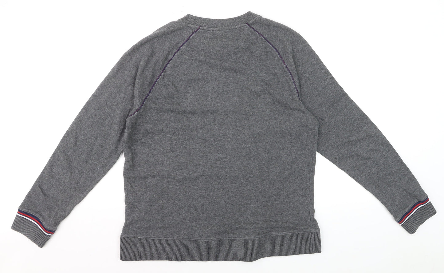 FILA Men's Grey Logo Pullover Sweatshirt M Regular Fit