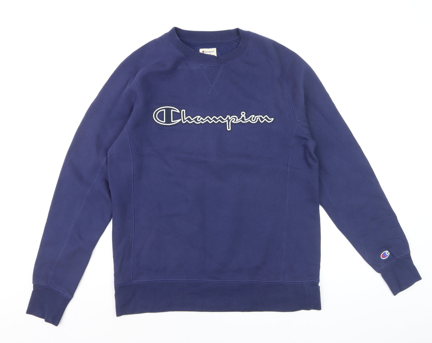 Champion Men's Blue Small Pullover Sweatshirt Crew Neck Logo Sportswear