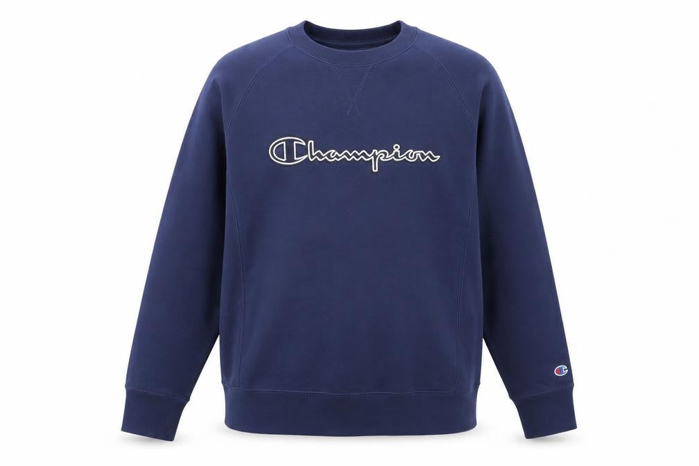 Champion Men's Blue Small Pullover Sweatshirt Crew Neck Logo Sportswear