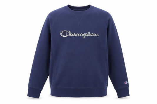 Champion Men's Blue Small Pullover Sweatshirt Crew Neck Logo Sportswear
