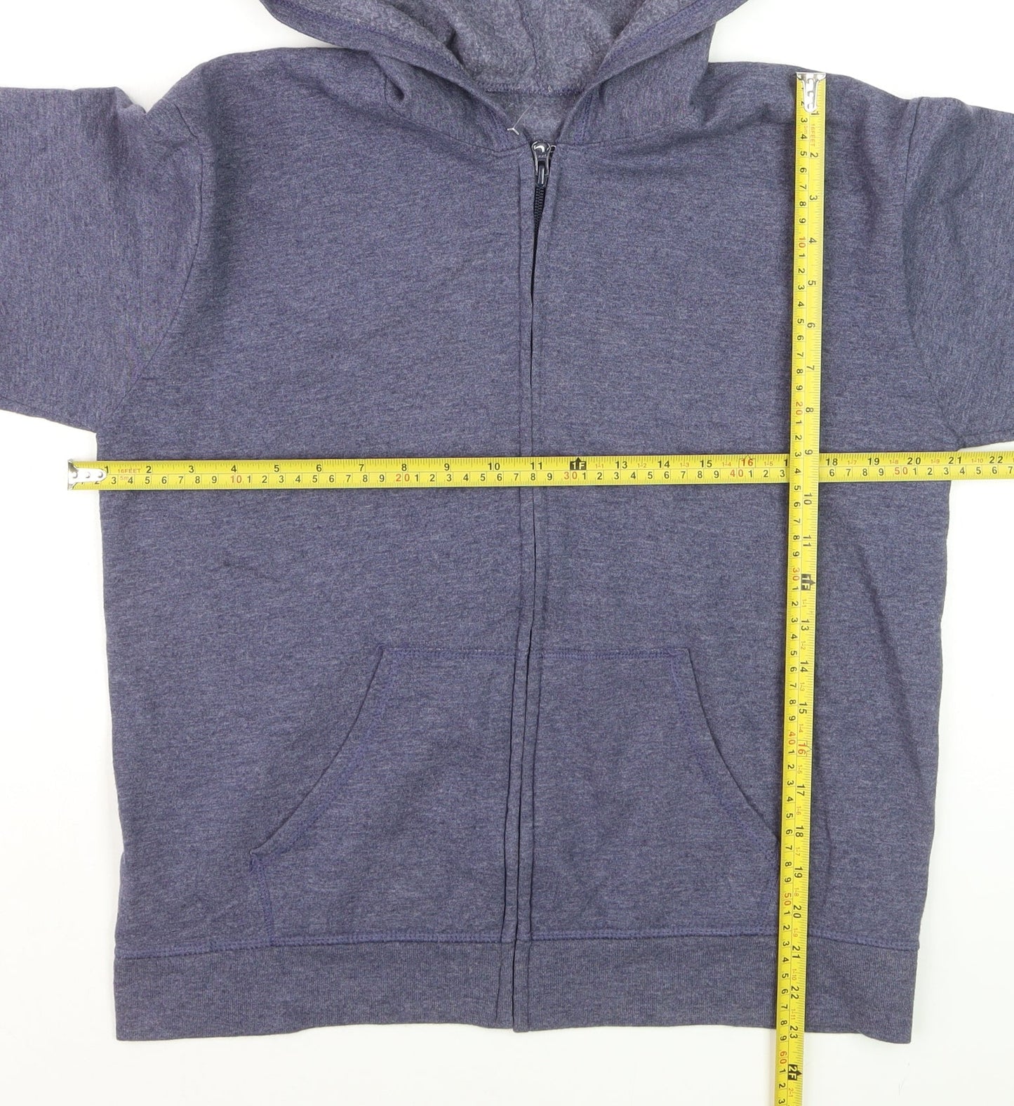 Hanes Men's Blue Full Zip Fleece Hoodie Size M