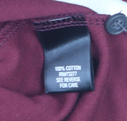 Croft & Barrow Men's Burgundy Long Sleeve Cotton Polo XL