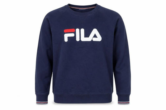 Fila Men's Blue Crew Neck Logo Sweatshirt Size M Regular Fit