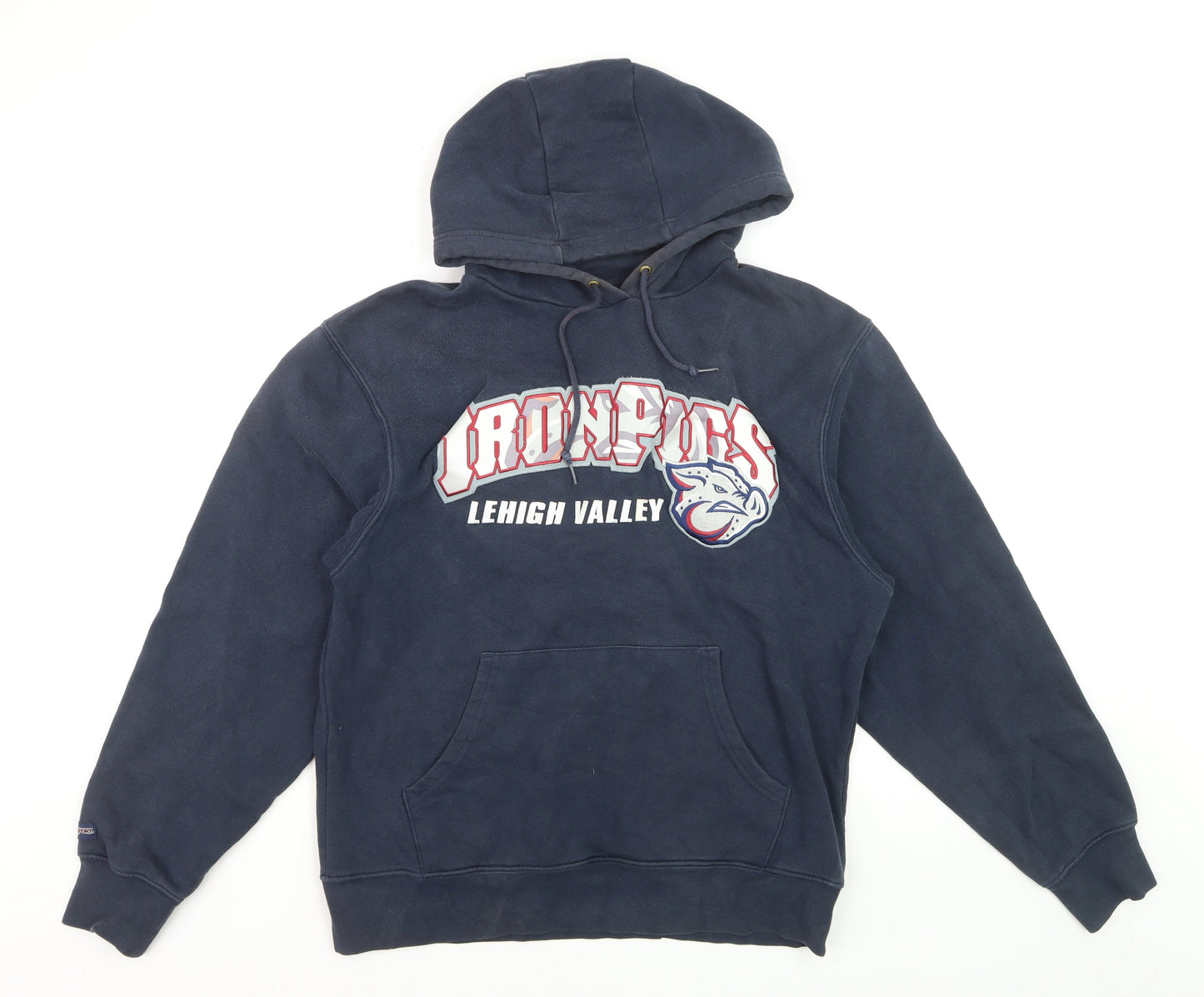 JanSport Men's Blue IronPigs Pullover Hoodie Size M Graphic