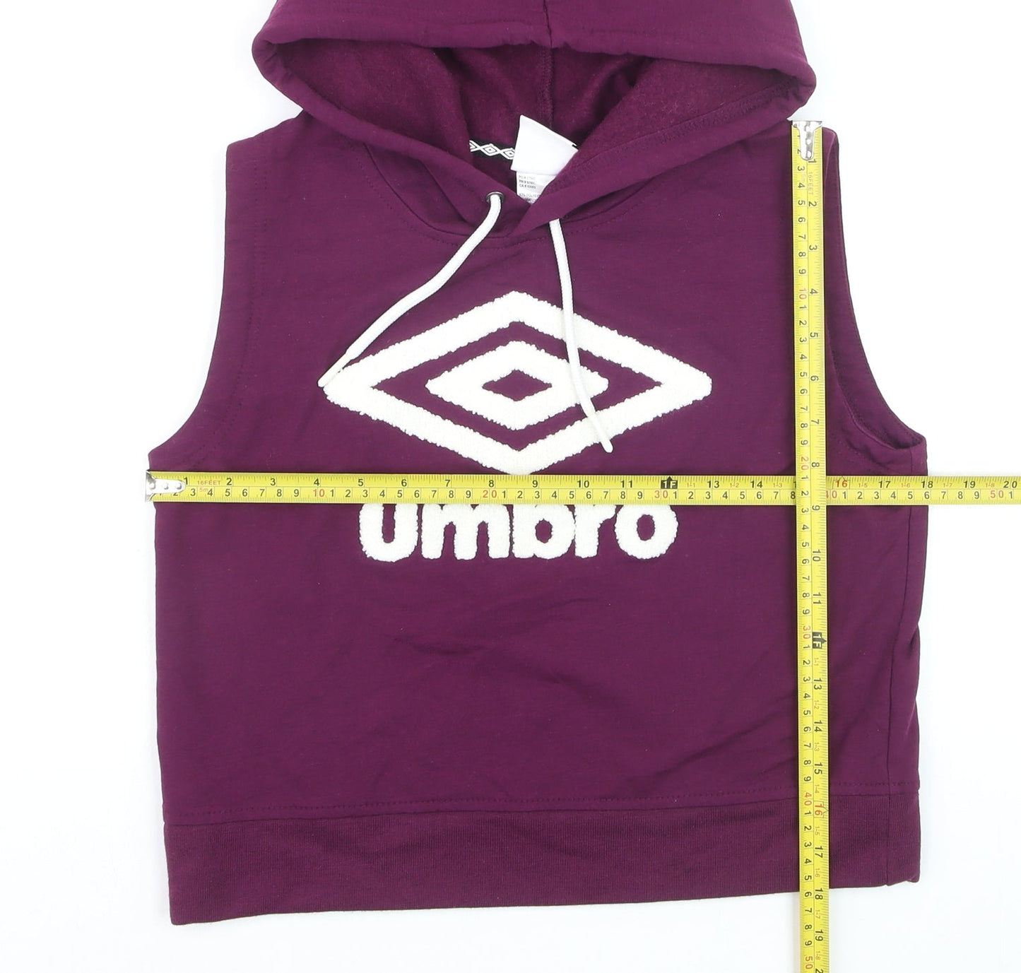 Umbro Mens Purple Sleeveless Hoodie Small Polyester Blend
