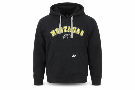 Russell Athletic Men’s Black M Pullover Hoodie Mustangs Sports Logo