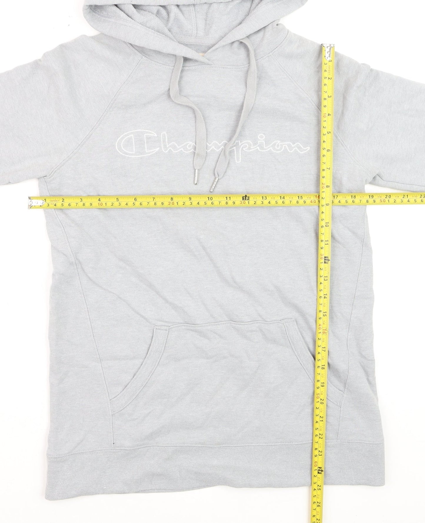 Champion Mens Grey Small Pullover Hoodie Logo Athletic Sweatshirt