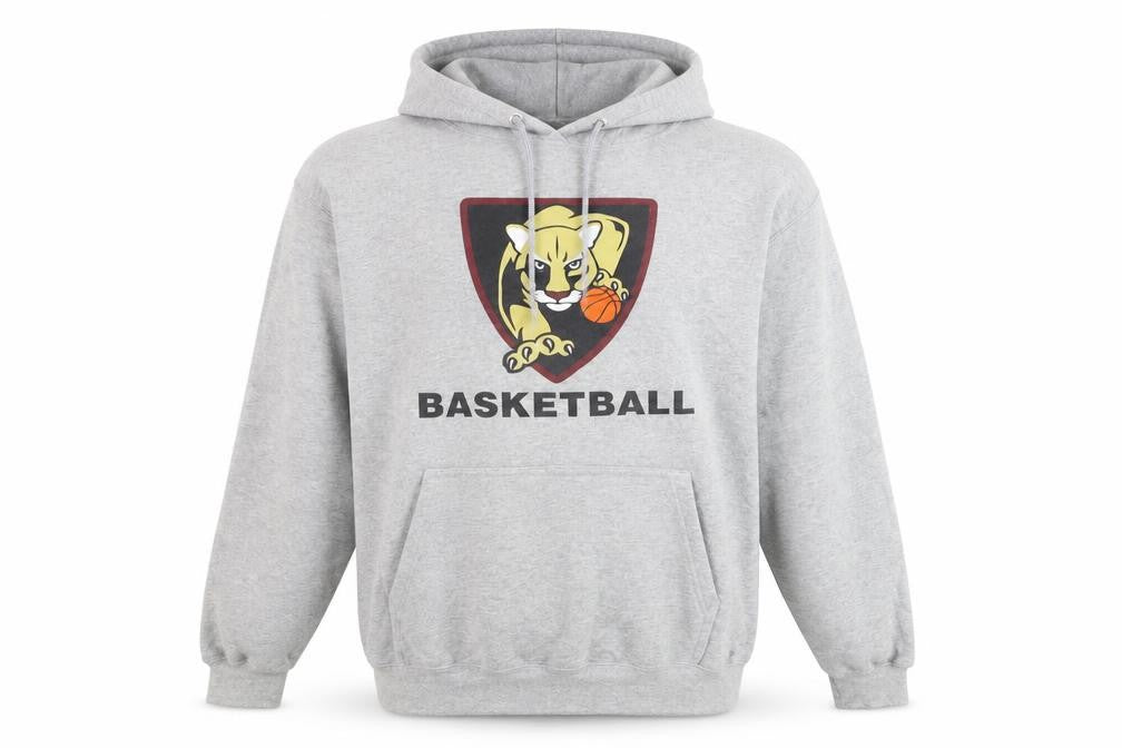 Port & Company Men's Grey Pullover Basketball Hoodie Size M