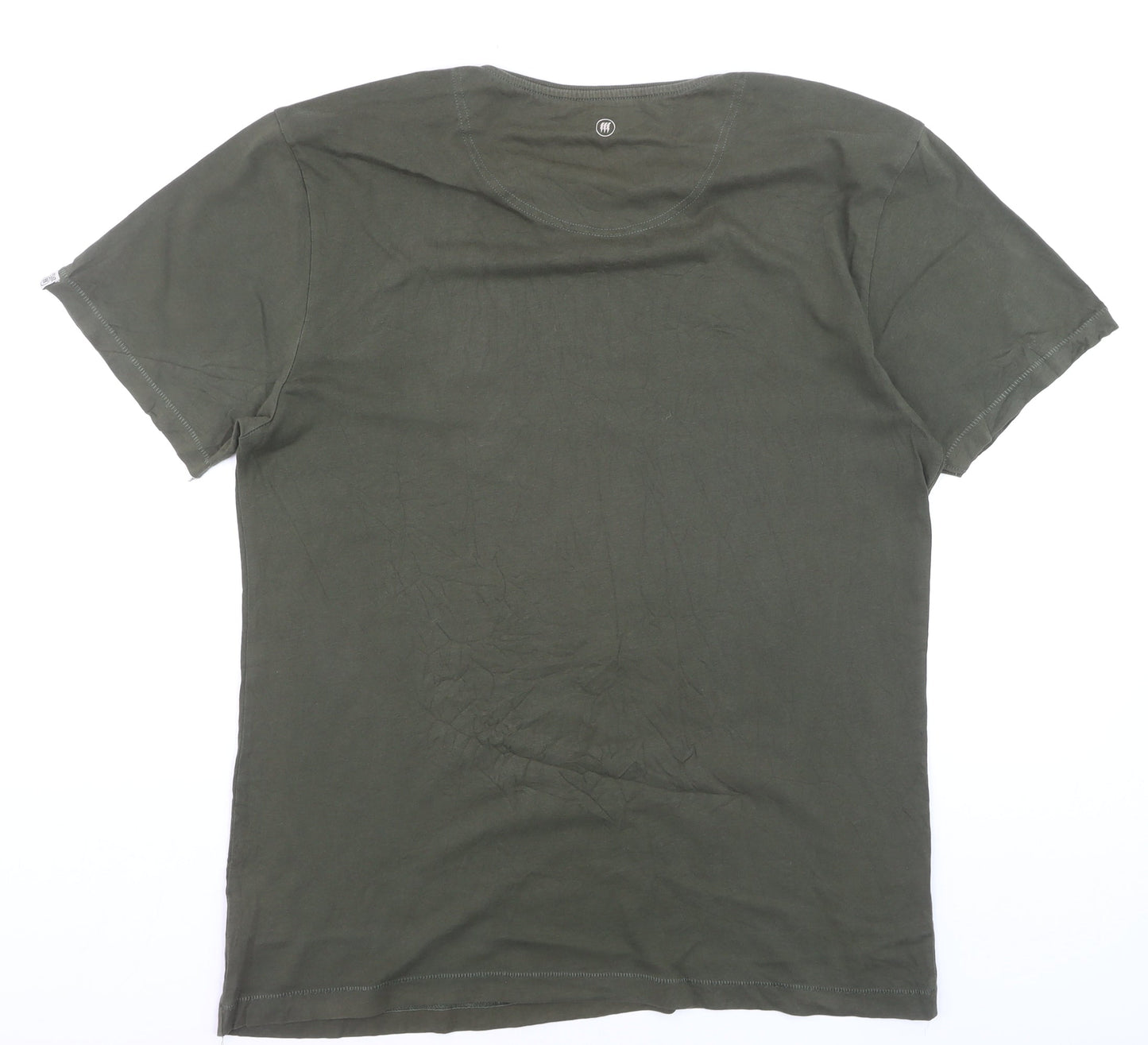 Fly53 Unisex Green Graphic Print Cotton T-Shirt XL Casual