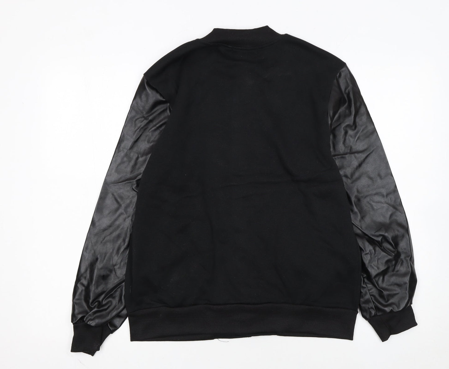 REVERIEUOMO Unisex Black XL Varsity Jacket Button Casual Style