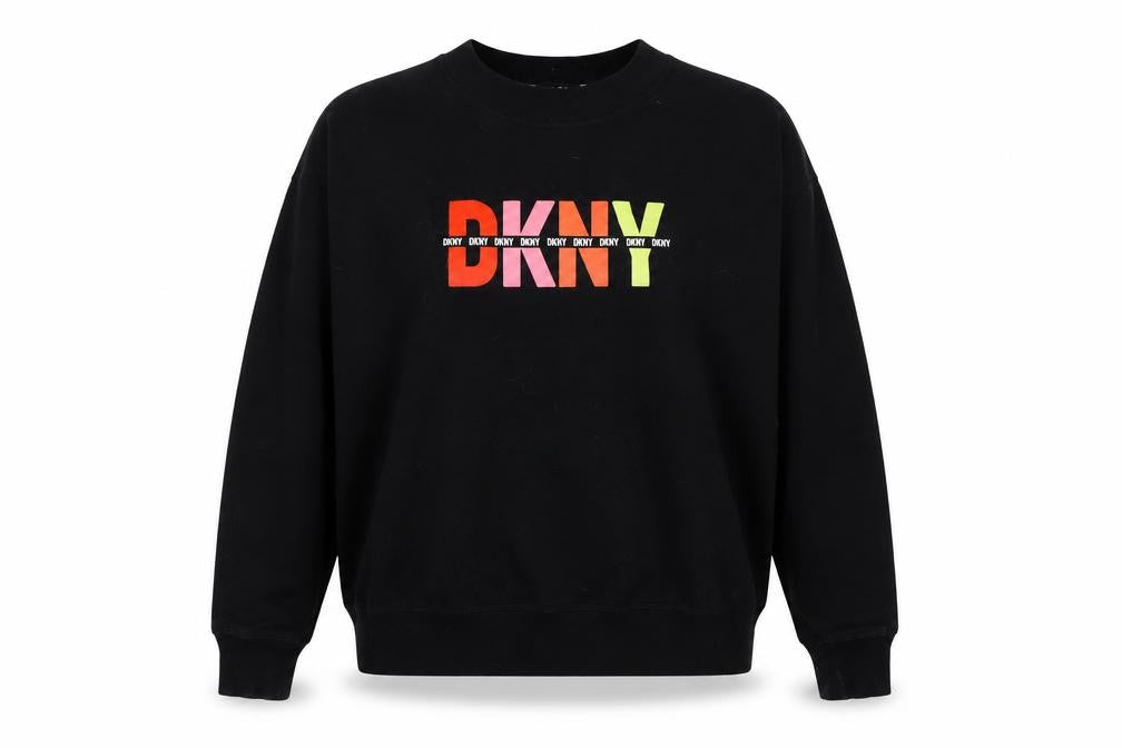 DKNY Jeans Women's Black Logo Pullover Sweatshirt Size L