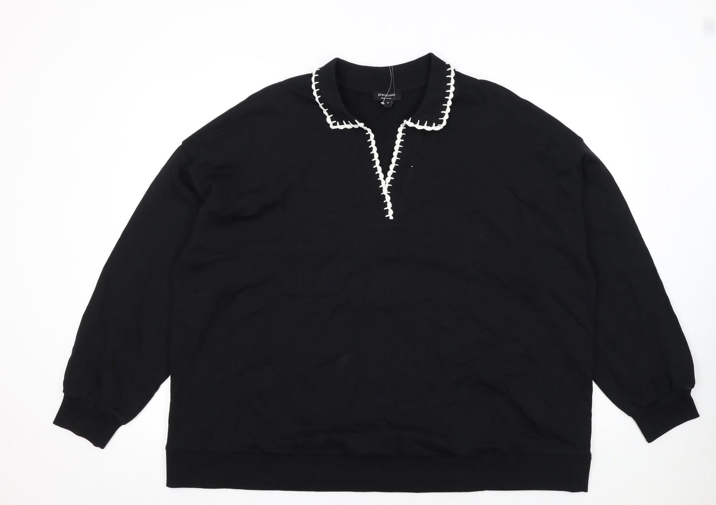 JD Williams Women Black Size 24 Pullover Sweatshirt with Contrast Trim