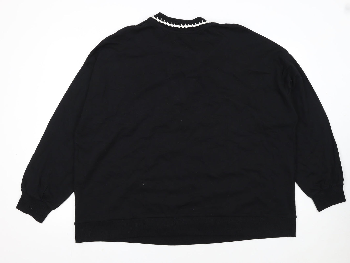 JD Williams Women Black Size 24 Pullover Sweatshirt with Contrast Trim