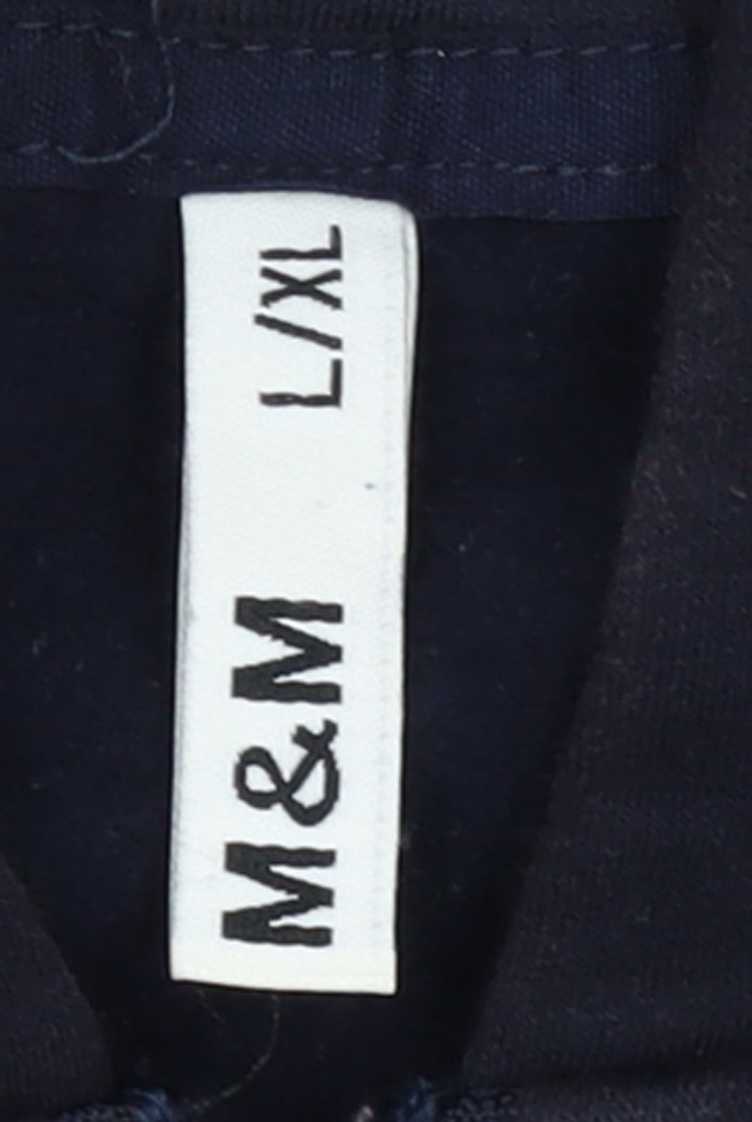 M&M Womens Navy Full Zip Hoodie L/XL Cotton Blend Stripe Trim