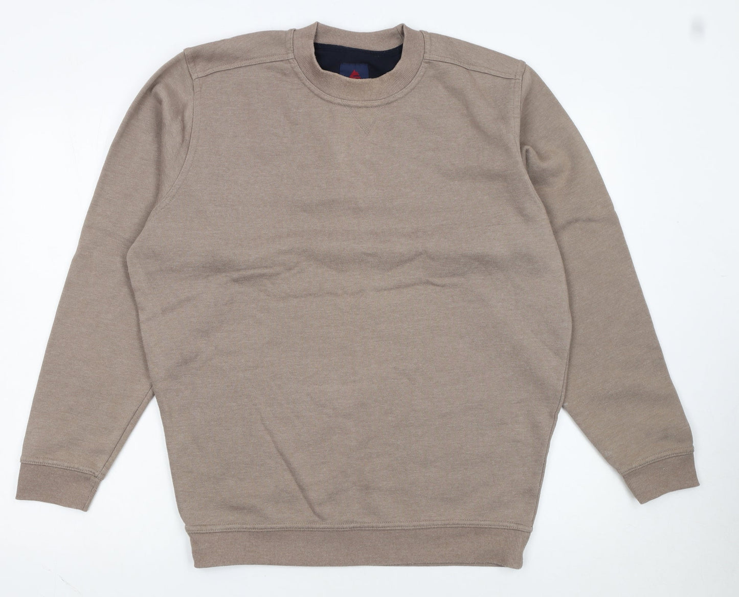 One Valley Men's Beige Crew Neck Sweatshirt Medium Pullover