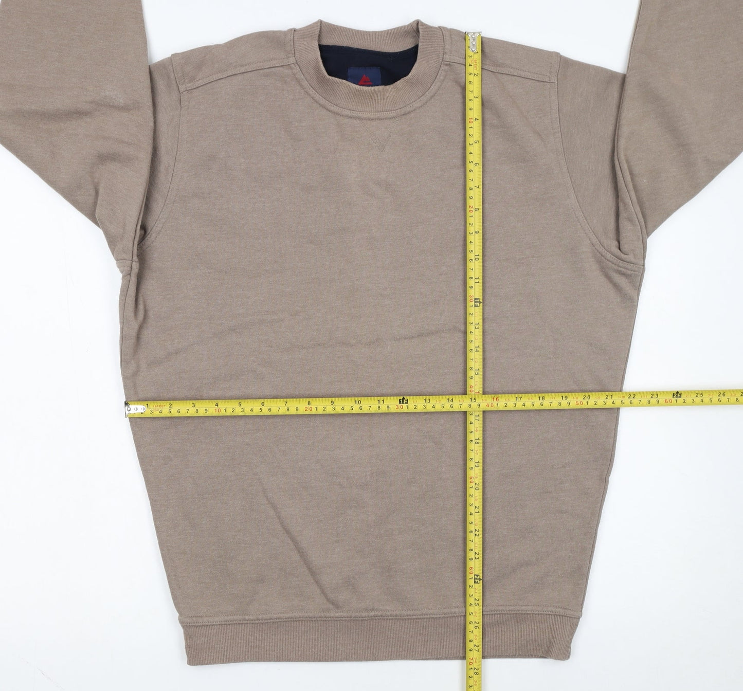 One Valley Men's Beige Crew Neck Sweatshirt Medium Pullover