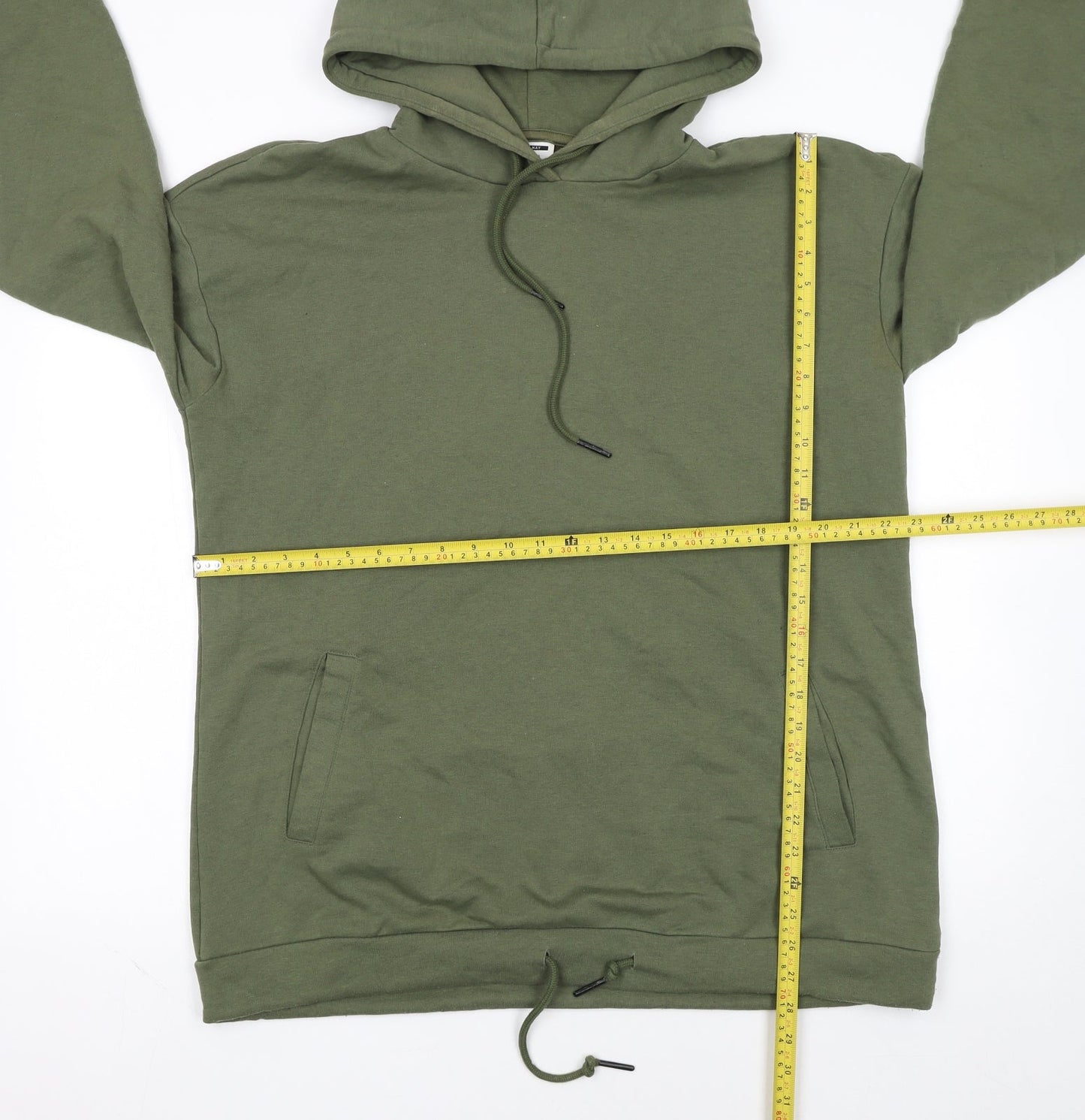 Noisy May Womens Green Pullover Hoodie Size L Drawstring Hem Casual