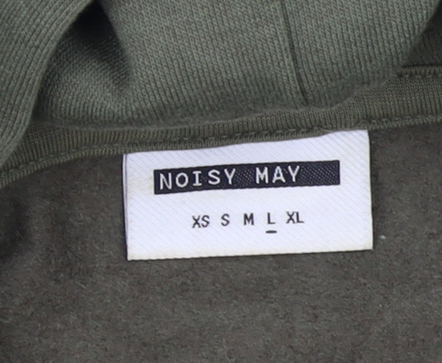 Noisy May Womens Green Pullover Hoodie Size L Drawstring Hem Casual