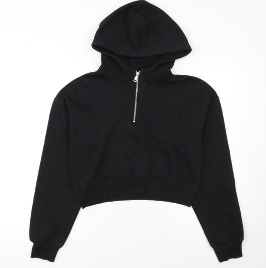 Alcott Womens Black XS 1/2 Zip Hoodie Sweatshirt