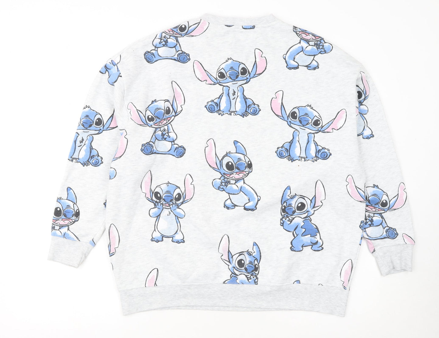 Disney Stitch Women's Grey Sweatshirt Small Pullover Casual Cute Print