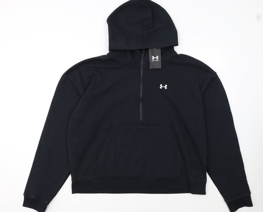 Under Armour Womens Black XL 1/2 Zip Hooded Sweatshirt