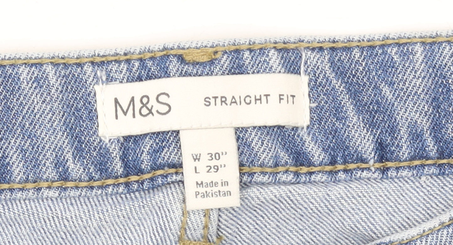 Marks and Spencer Men's Blue Straight Fit Jeans W30 L29