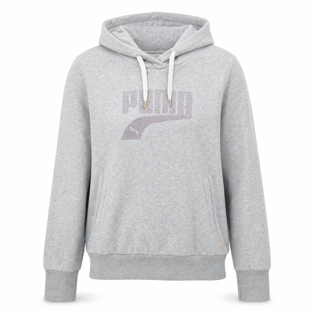 Puma Womens Grey Hoodie UK 12 Pullover Logo Sweatshirt