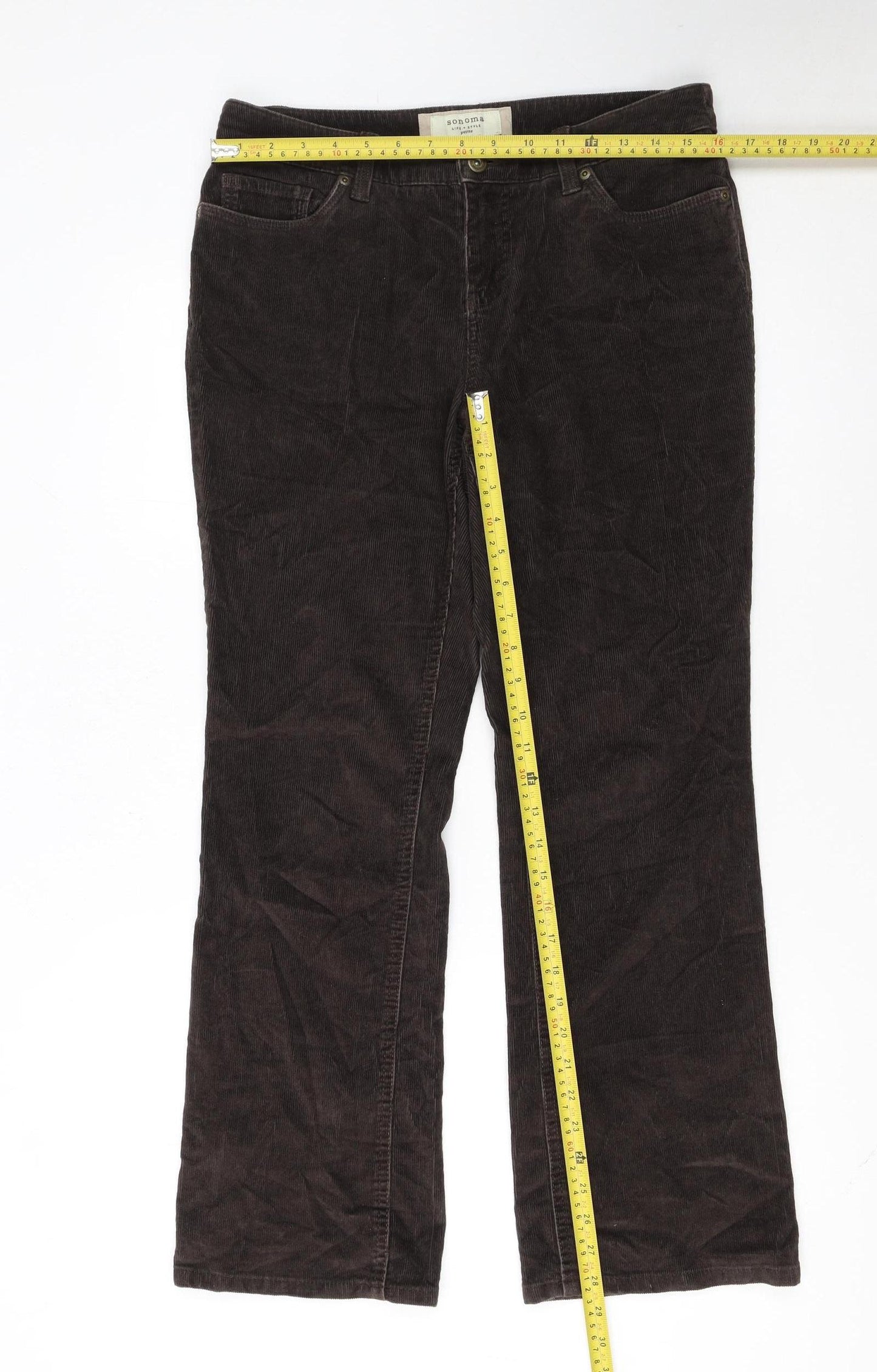 Sonoma Women’s Brown Corduroy Petite Chino Trousers Size 8P
