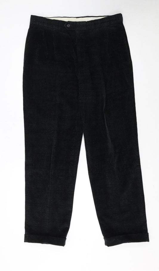 Marks and Spencer Men’s Blue Corduroy Trousers 34W 31L Regular Fit