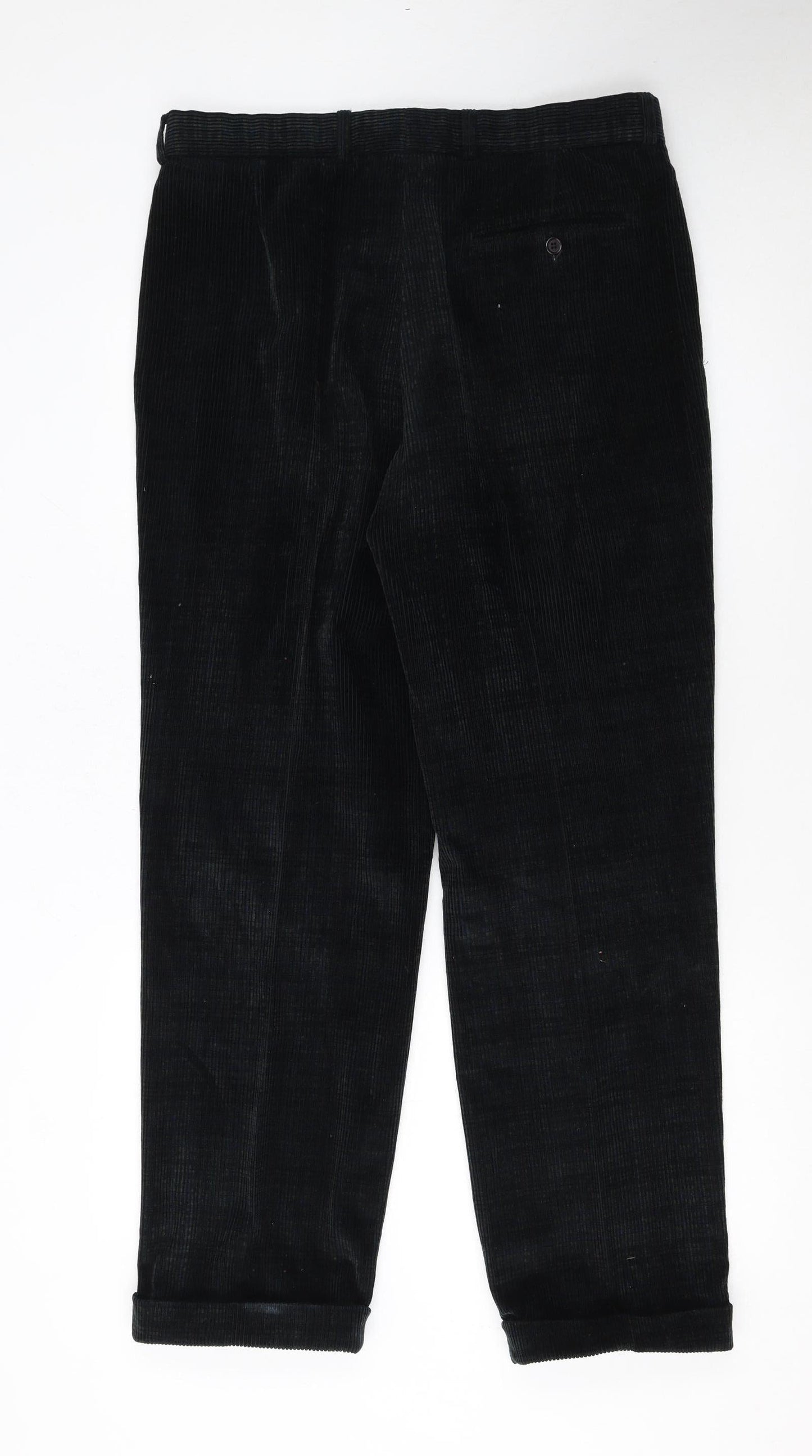 Marks and Spencer Men’s Blue Corduroy Trousers 34W 31L Regular Fit