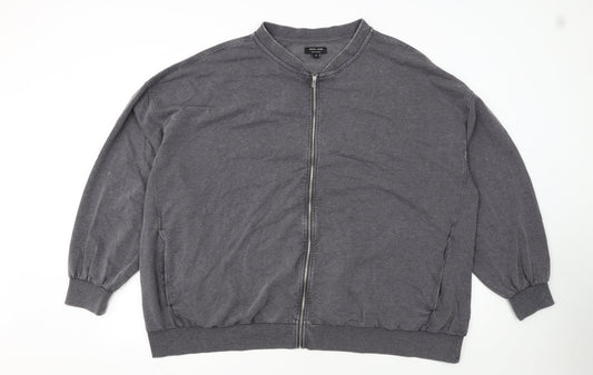 JD Williams Women Grey Size 16 Cotton Blend Full Zip Basic Jacket