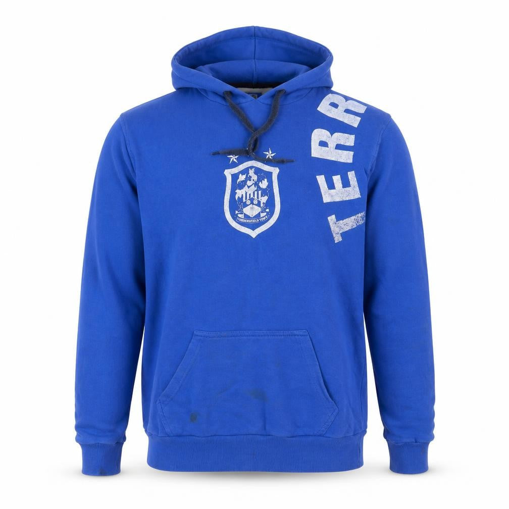HTAFC Men's Blue Pullover Hoodie Medium Football Logo Sweatshirt