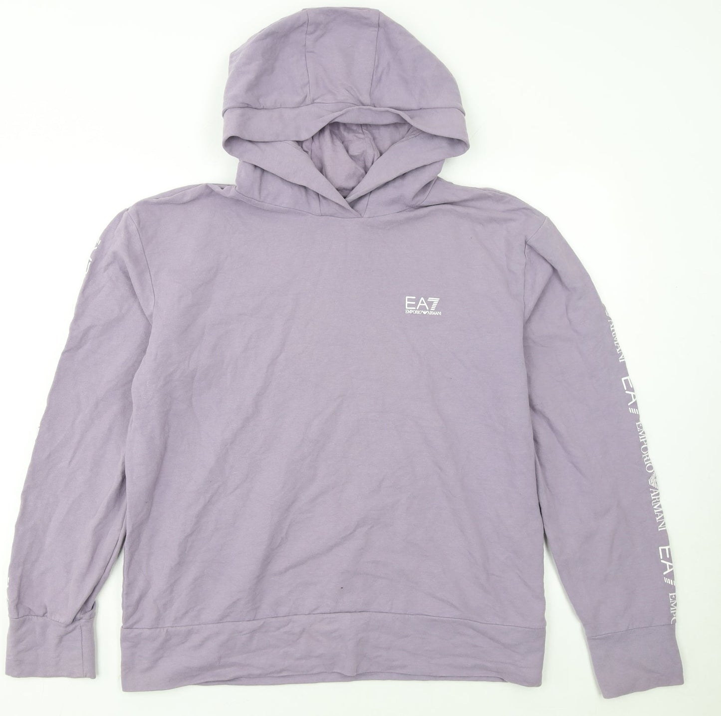 Emporio Armani EA7 Womens Purple Pullover Hoodie XL Cotton Casual