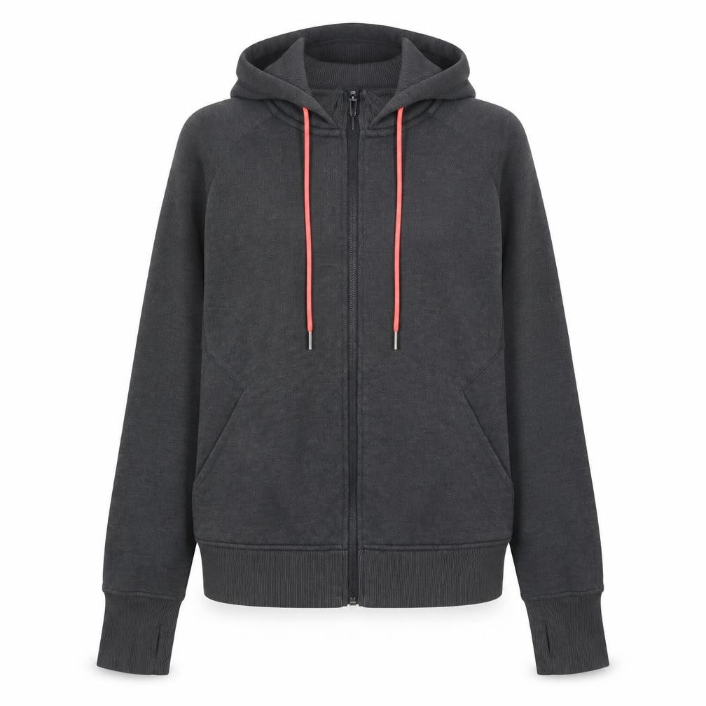 Crane Women's Grey Full Zip Hoodie Small Polyester Cotton Blend