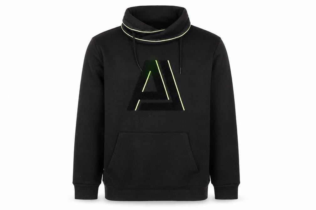 Angelo Litrico Men's Black Pullover Sweatshirt M Urban Logo High Neck