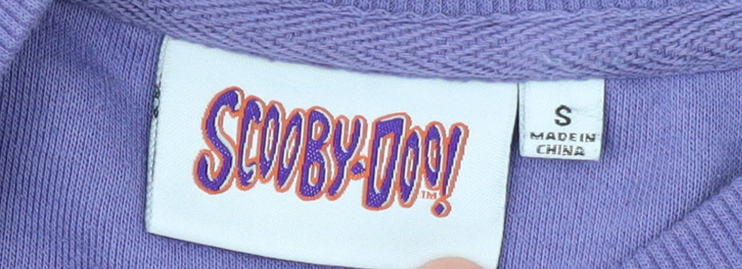 Scooby-Doo Womens Purple Small Pullover Sweatshirt Cartoon Graphic