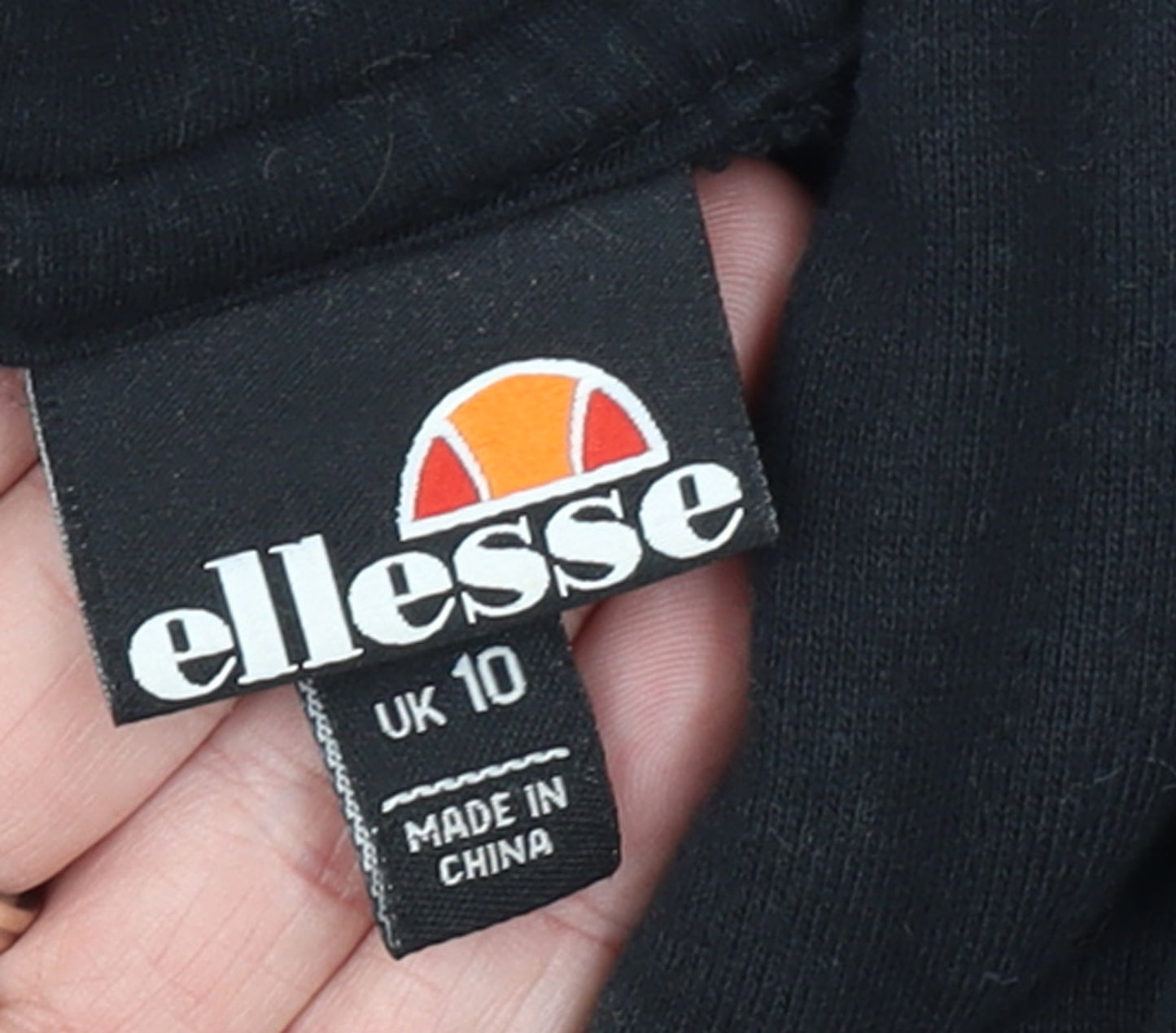 Ellesse Womens Black Hoodie UK 10 Cotton Blend Pullover
