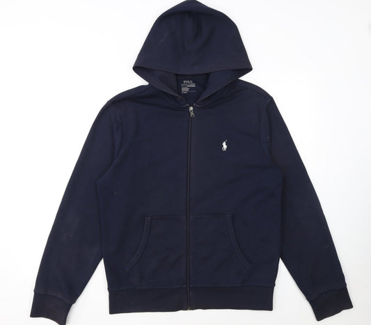 Ralph Lauren Men's Blue Full Zip Hoodie Size M Classic Logo