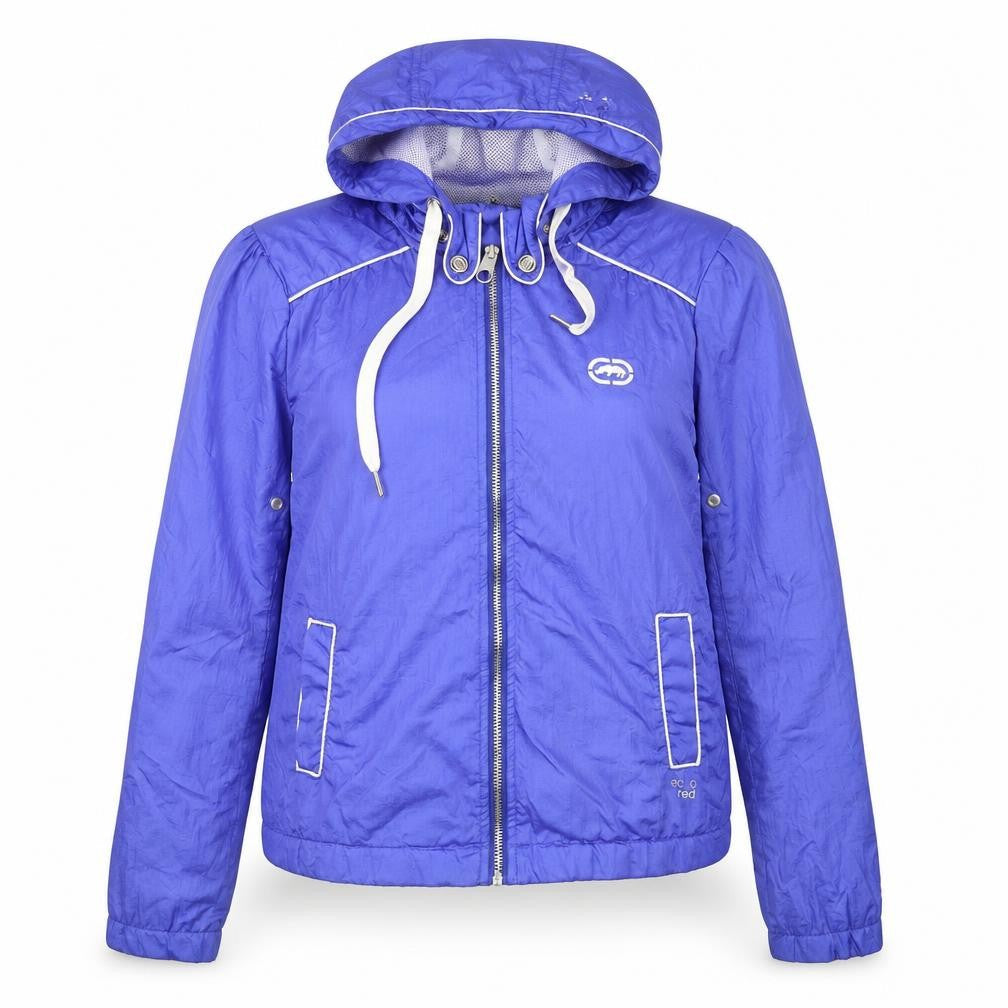 Ecko Red Women's Blue Hooded Windbreaker Jacket Size S