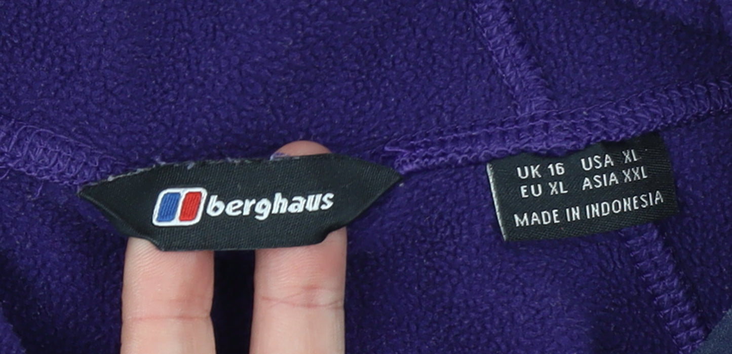 Berghaus Womens Purple Fleece 1/2 Zip Hoodie UK 16