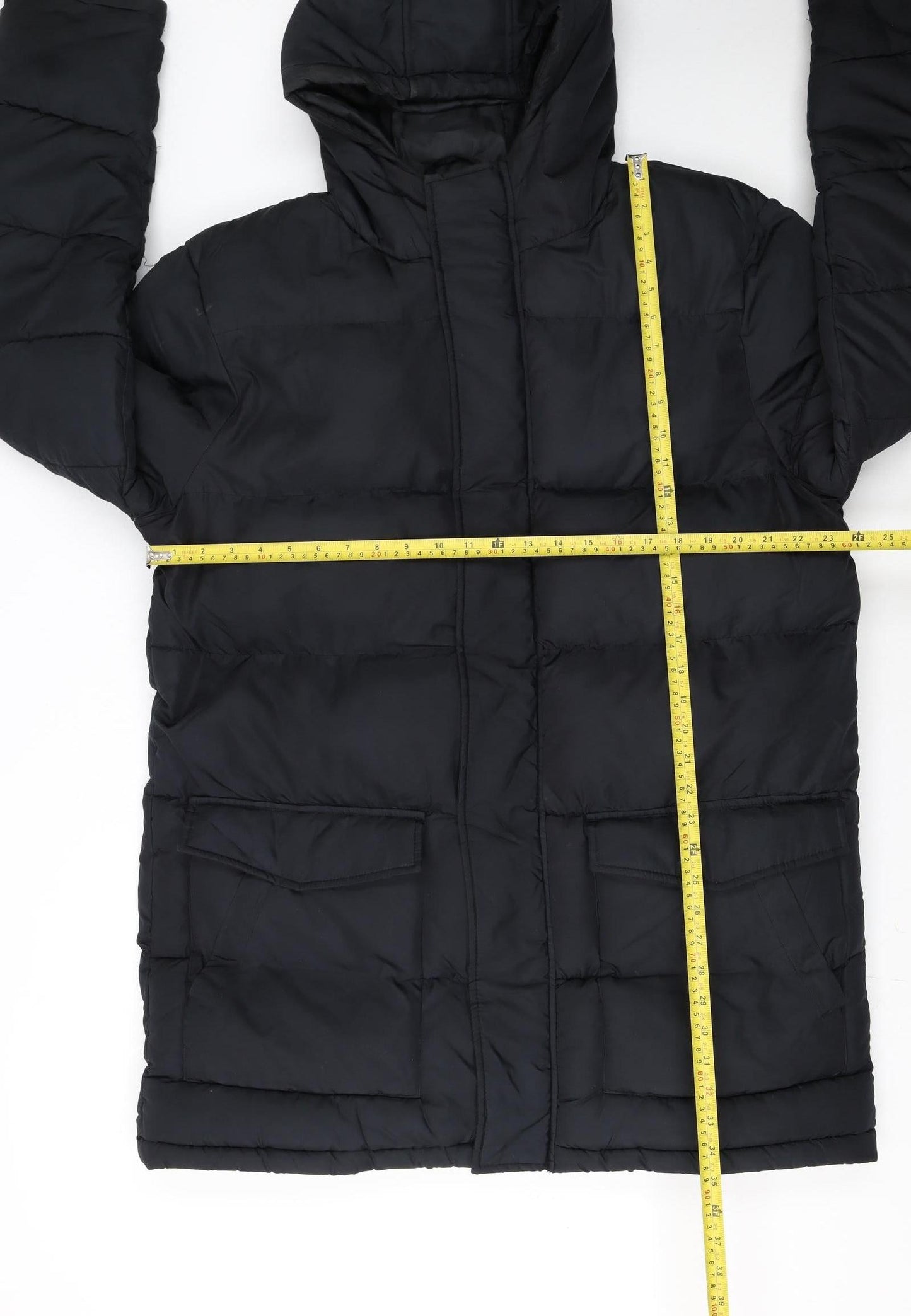 French Connection Men's Black XL Puffer Hooded Winter Jacket