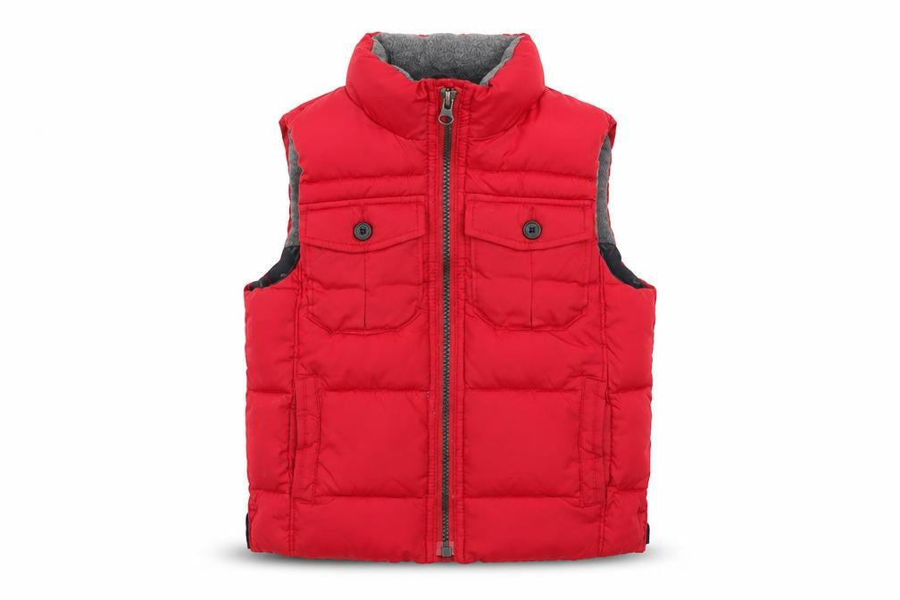 Baby Gap Boys Red Padded Bodywarmer 4 Years Polyester Waistcoat