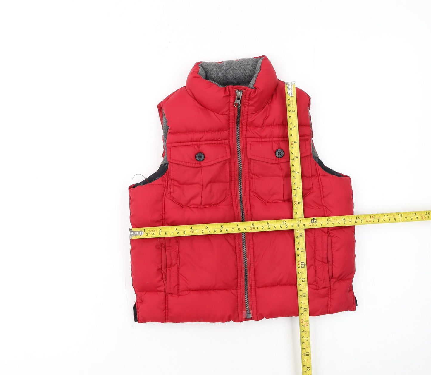 babyGap Boys Red Padded Bodywarmer 4 Years Polyester Waistcoat