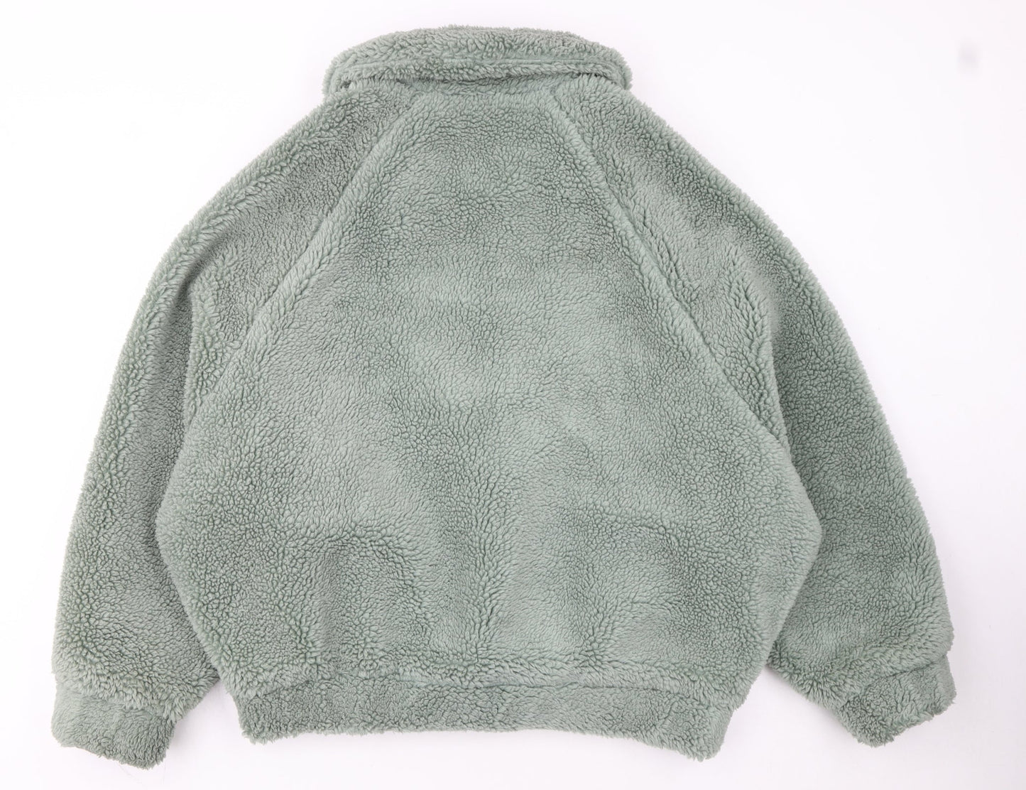 Boohoo Women’s Green Fleece Bomber Jacket Size 10
