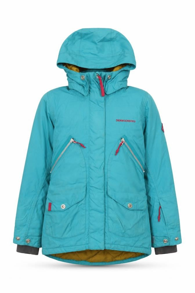 Didriksons Girls Blue Waterproof Hooded Parka Coat 11-12 Years