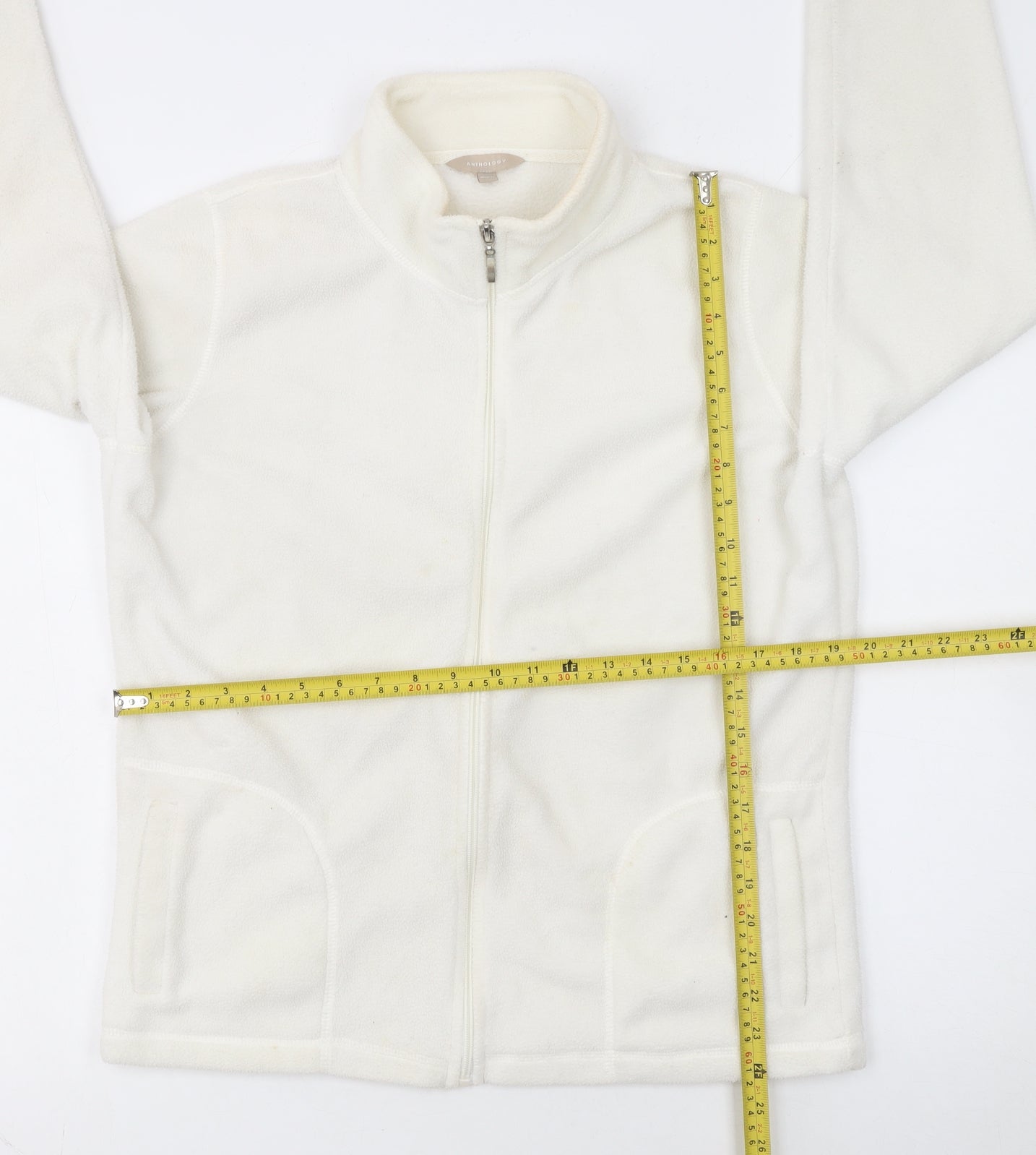 Anthology Women’s White Fleece Full Zip Jacket Size 18/14